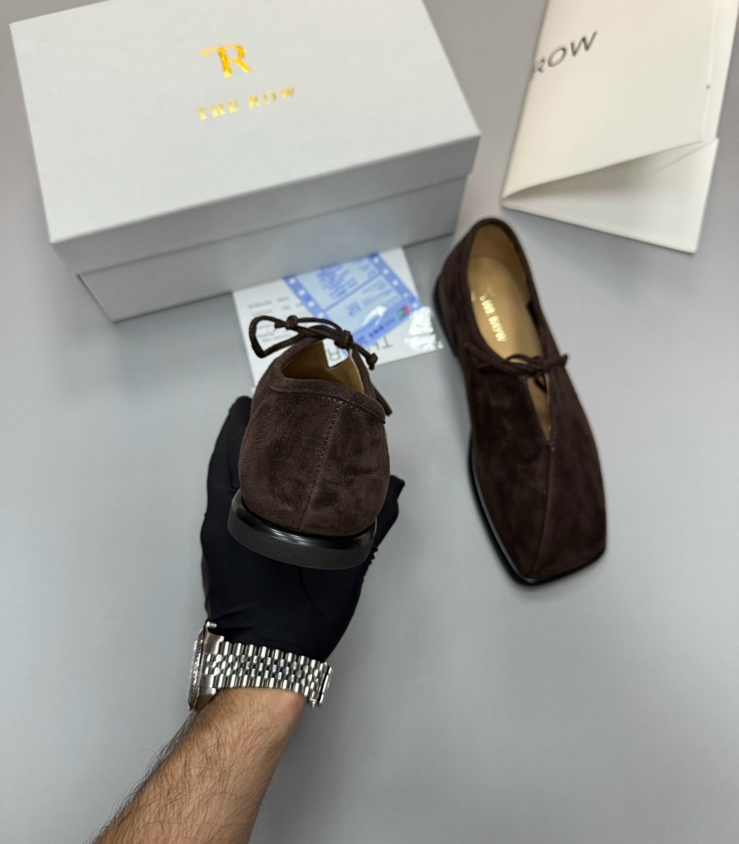 женские замшевые балетки с квадратным носом the row коричневые,,женская ,женские туфли лодочки,туфли на плоской подошве