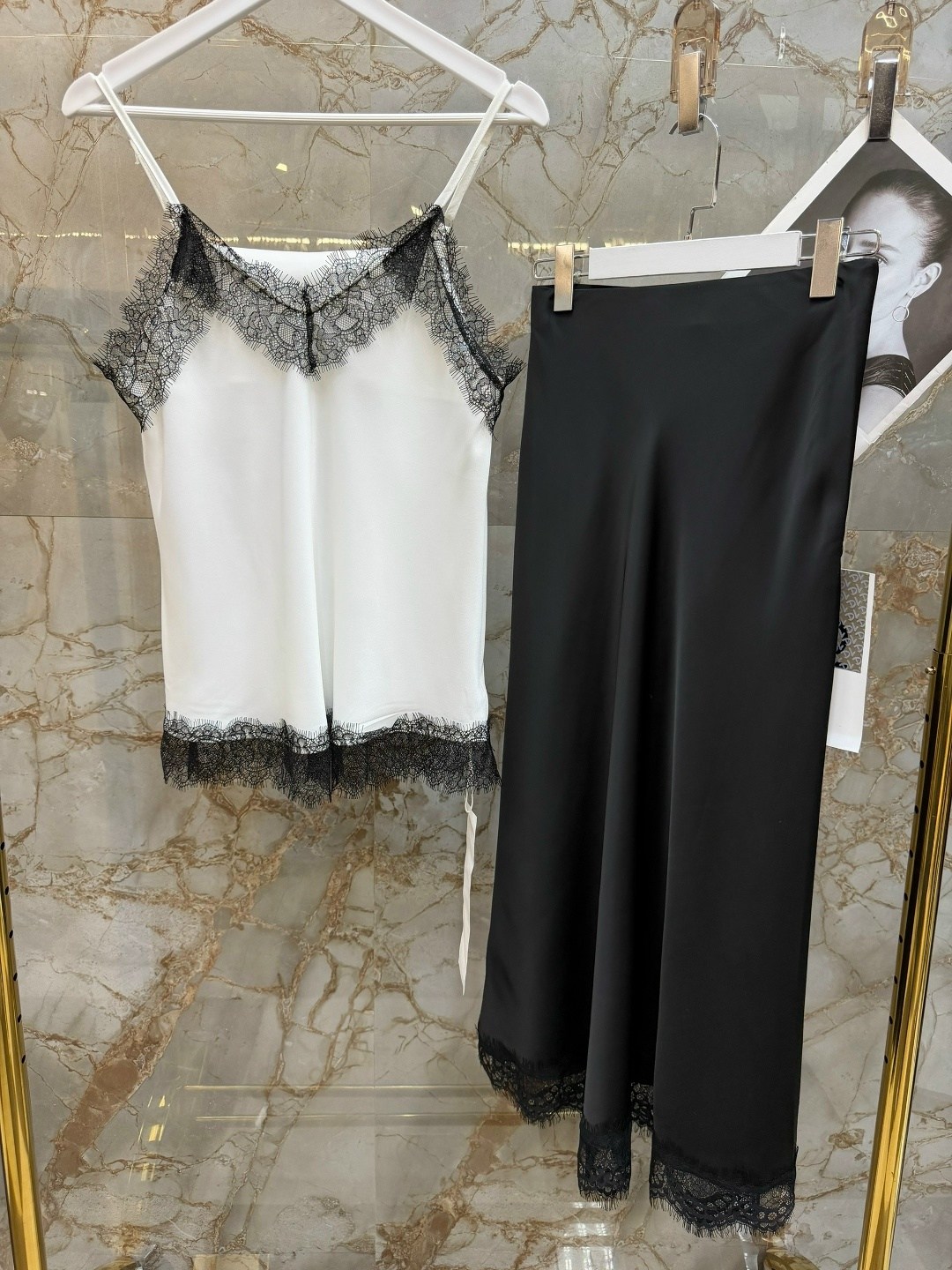 брюки с кружевом,пижама комплект,атласный топик,топ кружево,одежда женская