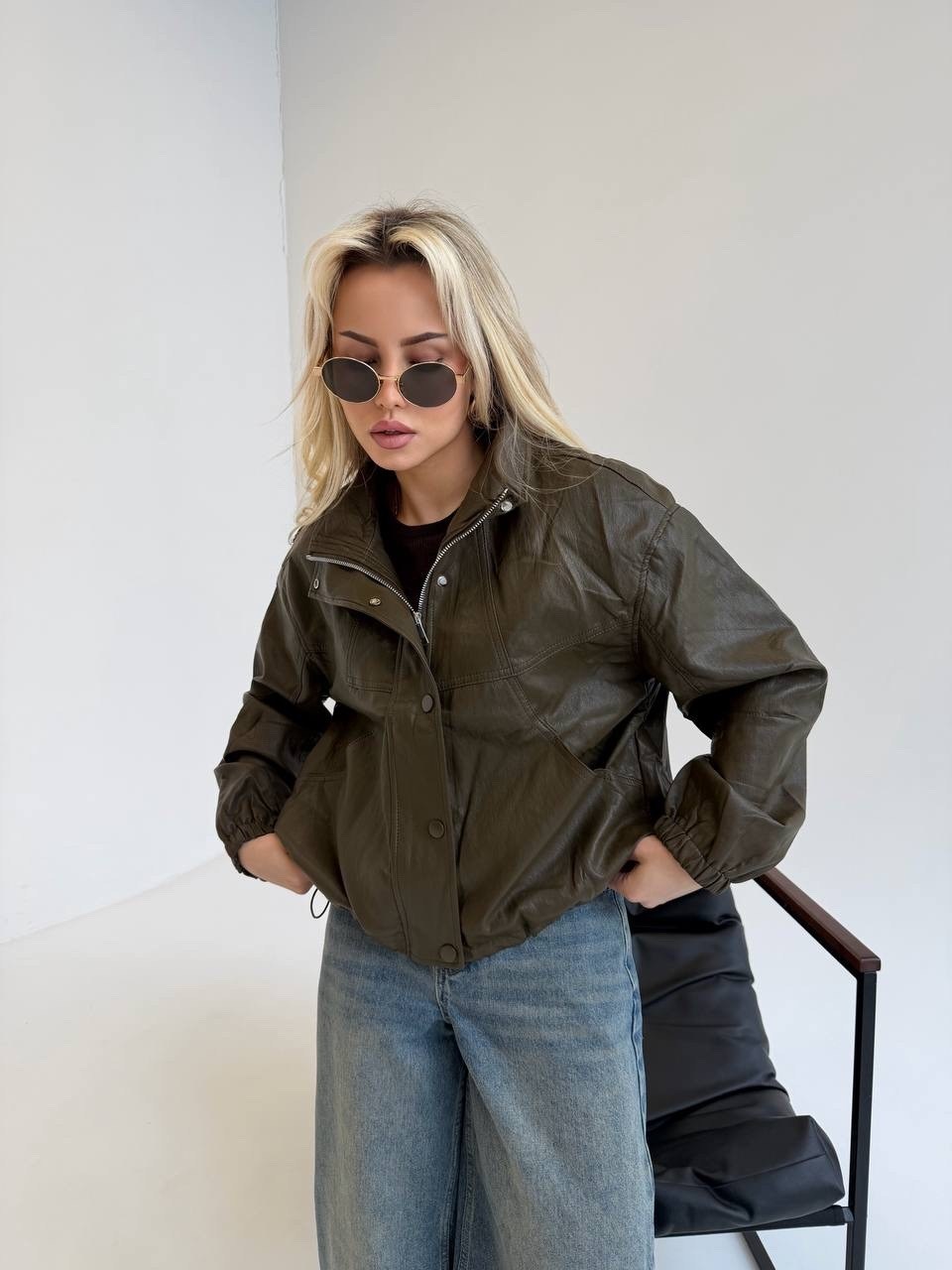 кожаная куртка,косуха кожаная куртка экокожа оверсайз,женская кожаная куртка,куртка бомбер из экокожи emberens,куртка женская