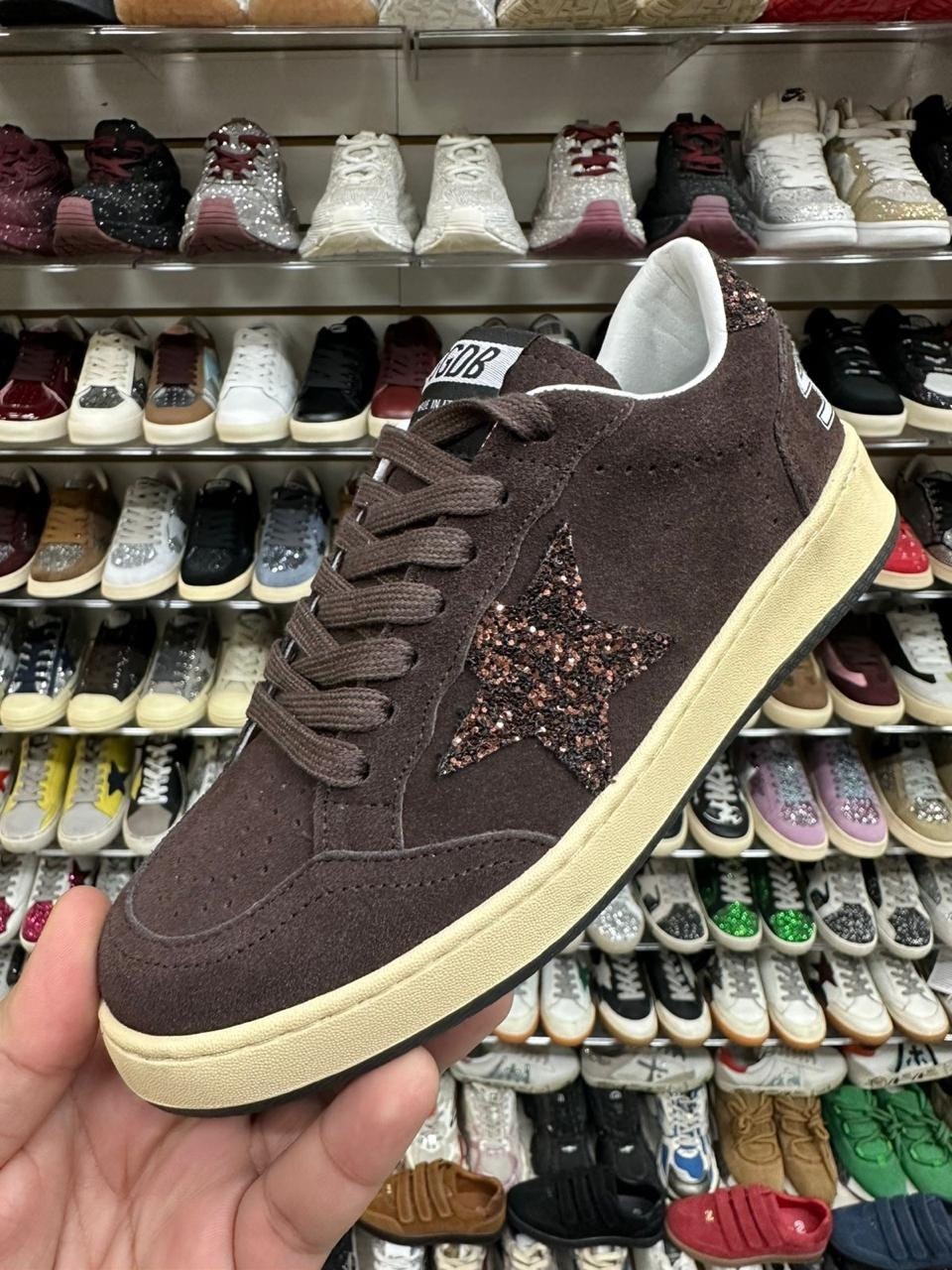 замшевые кроссовки ball star golden goose черный,кеды golden goose,,кроссовки golden goose,коричневые кроссовки ball star golden goose anthracite silver