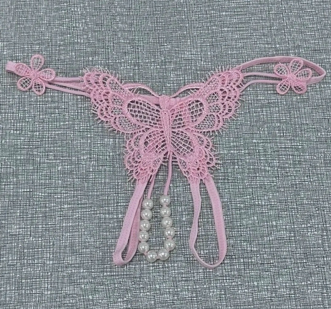 стринги бабочка,стринги женские с бусами,трусики с бусинами,стринги с бусами,трусики с бусами бабочка