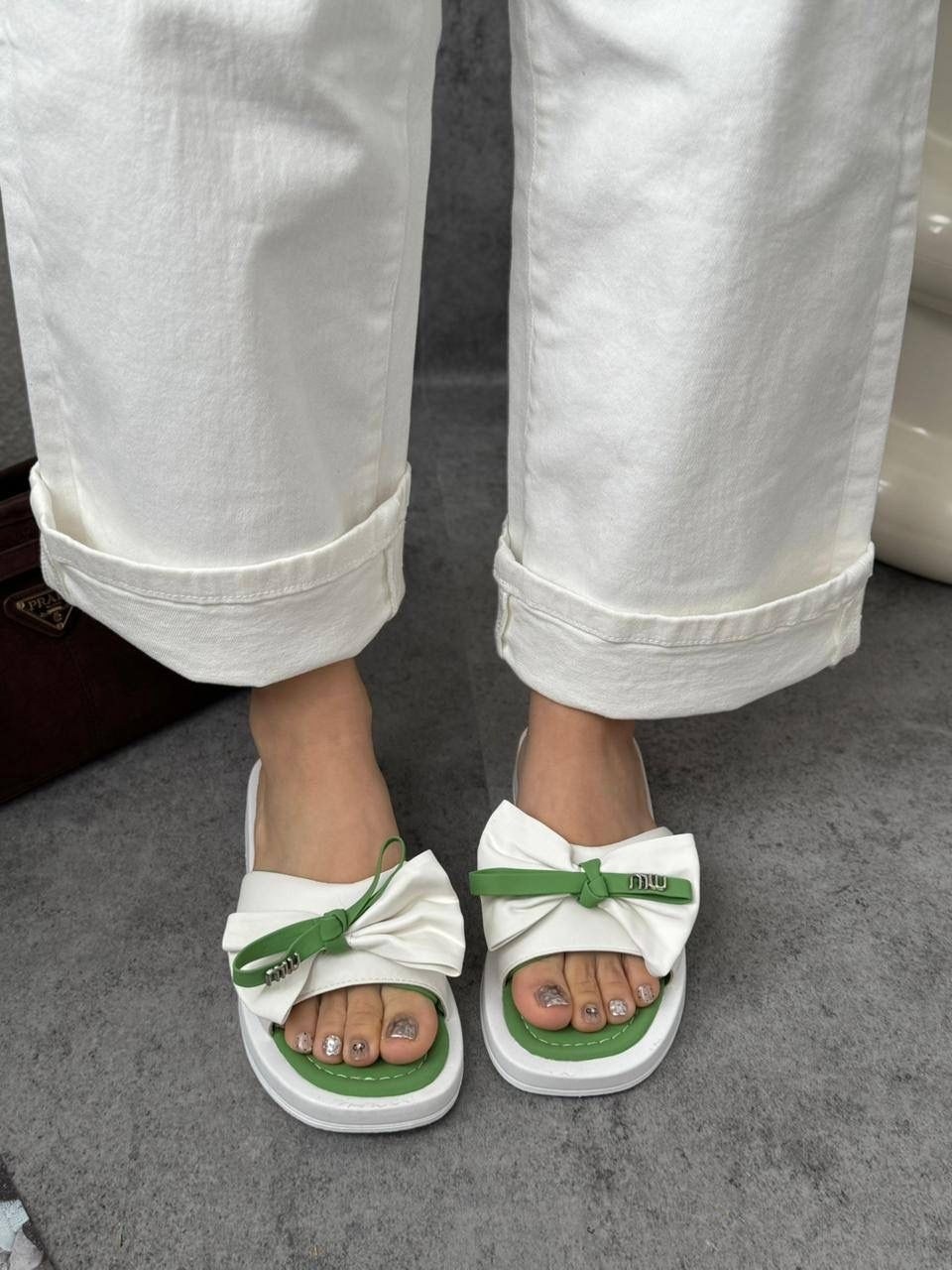 ,шлепанцы женские,шлепанцы с бантами,модные тапочки,шлепки с бантом