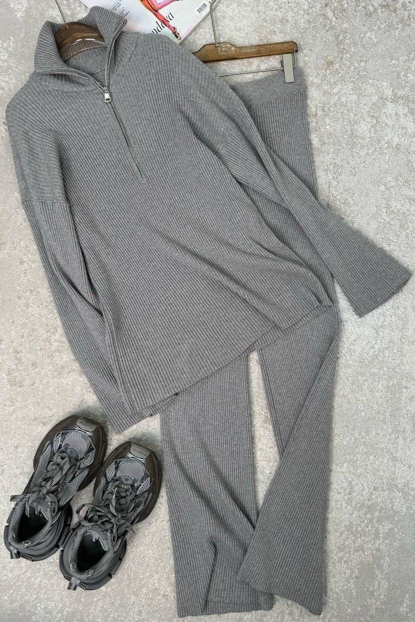 стильные костюмы,оверсайз костюм,трикотажный костюм лапша с брюками,трикотажный костюм с брюками,женский костюм серый