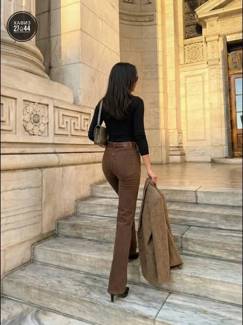 женские джинсы коричневые джинсовые расклешенные брюки,женские расклешенные джинсы bootcut denin 2026 коричневые,модные брюки,клеш брюки