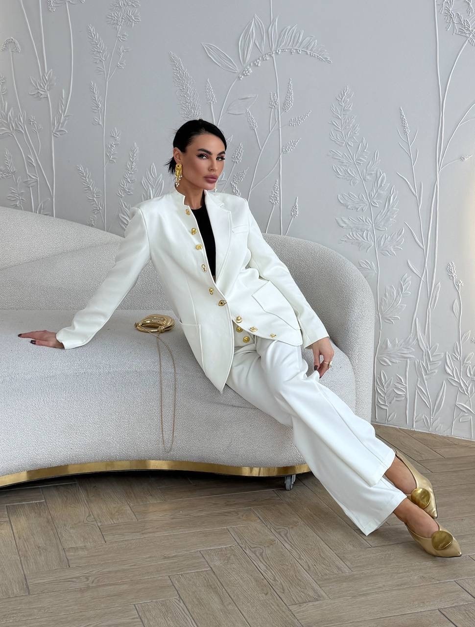 женский костюм,белый костюм,женский брючный костюм,костюмчик,брючный костюм temper 482