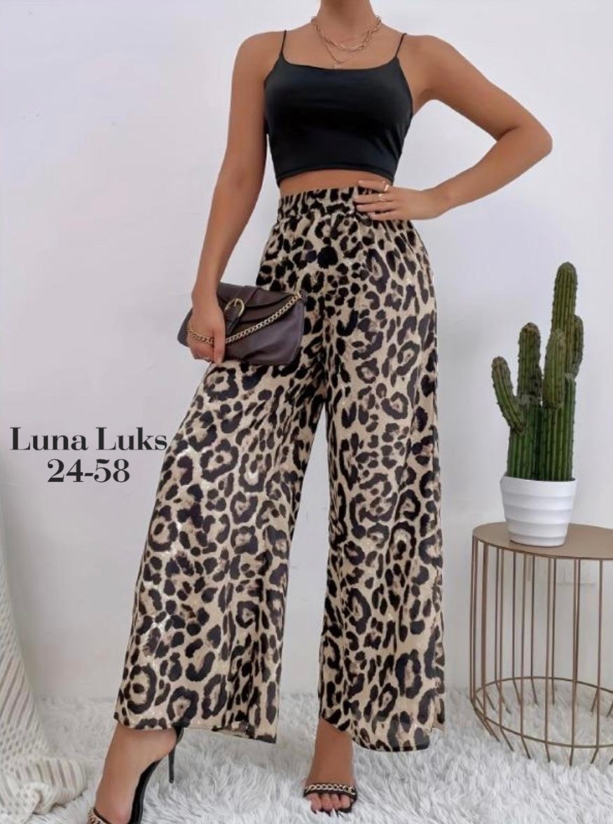 брюки с широкими штанинами с леопардовым принтом,леопардовые брюки палаццо,широкие брюки с леопардовым принтом,женские широкие брюки клеш леопардовые,брюки с широкими штанинами с леопардовым принтом s