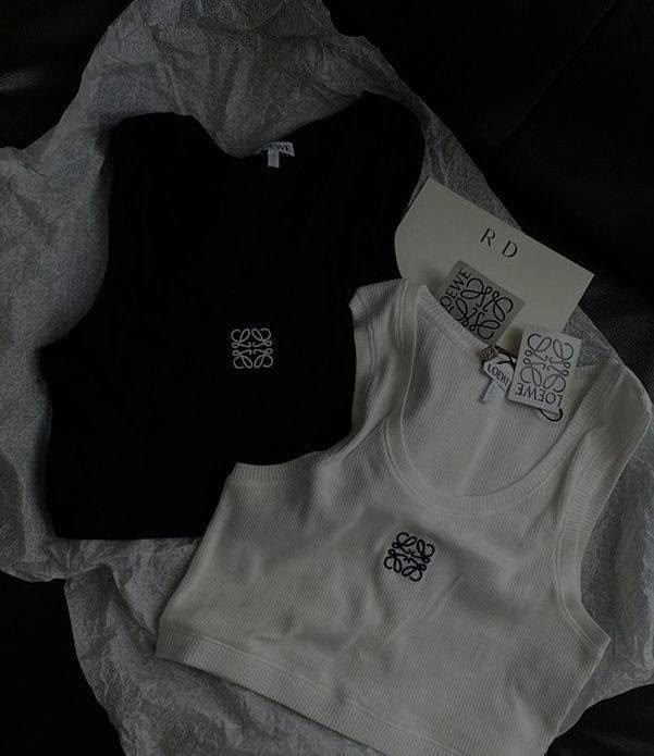 укороченные топы,loewe черная хлопковая майка для женщин,топ женский,майка для женщин,loewe черная хлопковая майка