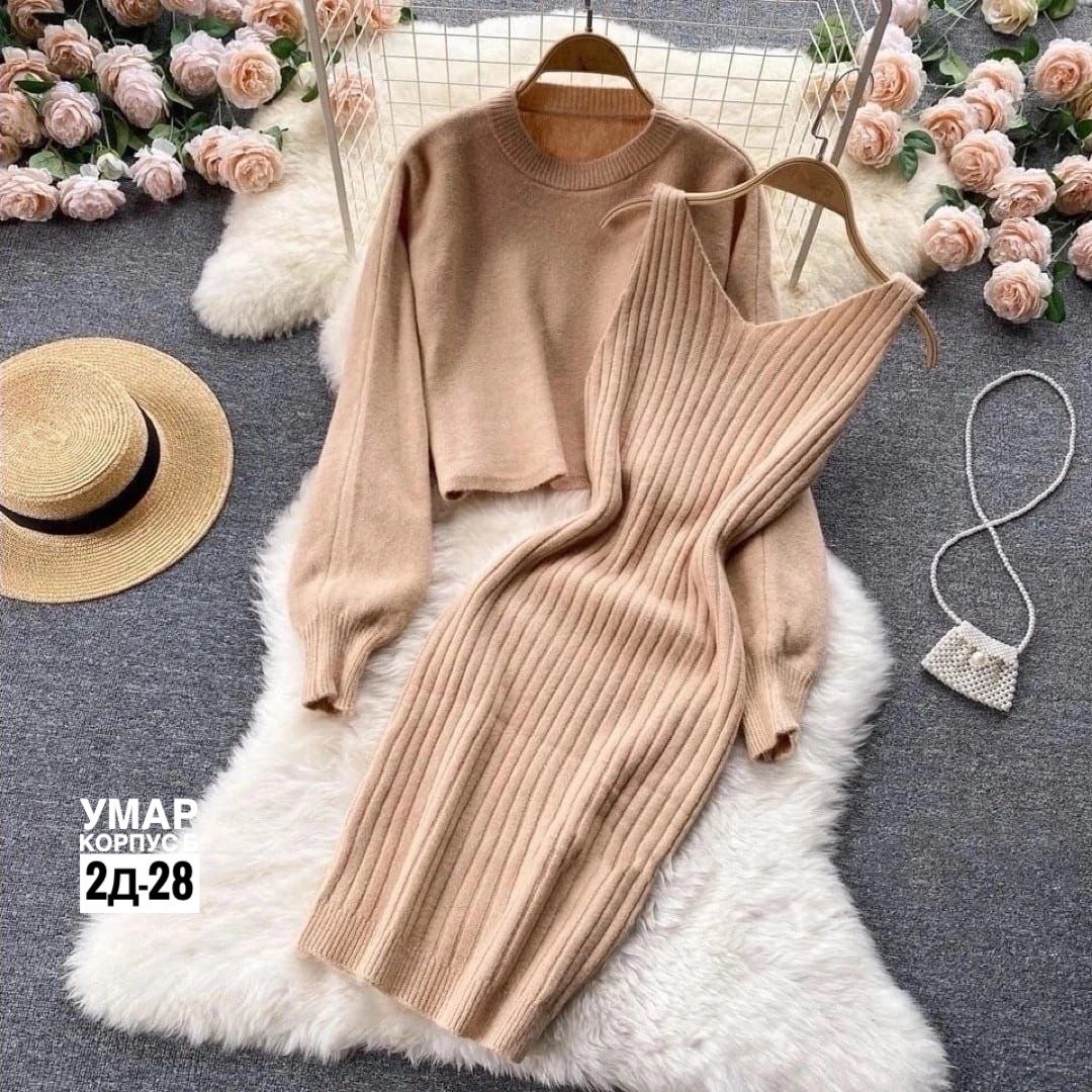 костюм платье и свитер теплый утк-style розовый,костюм платье и свитер теплый,костюм платье и свитер теплый утк-style 184048048,костюм вязаный платье и кофта mila_hy shop,женские костюмы из вязки