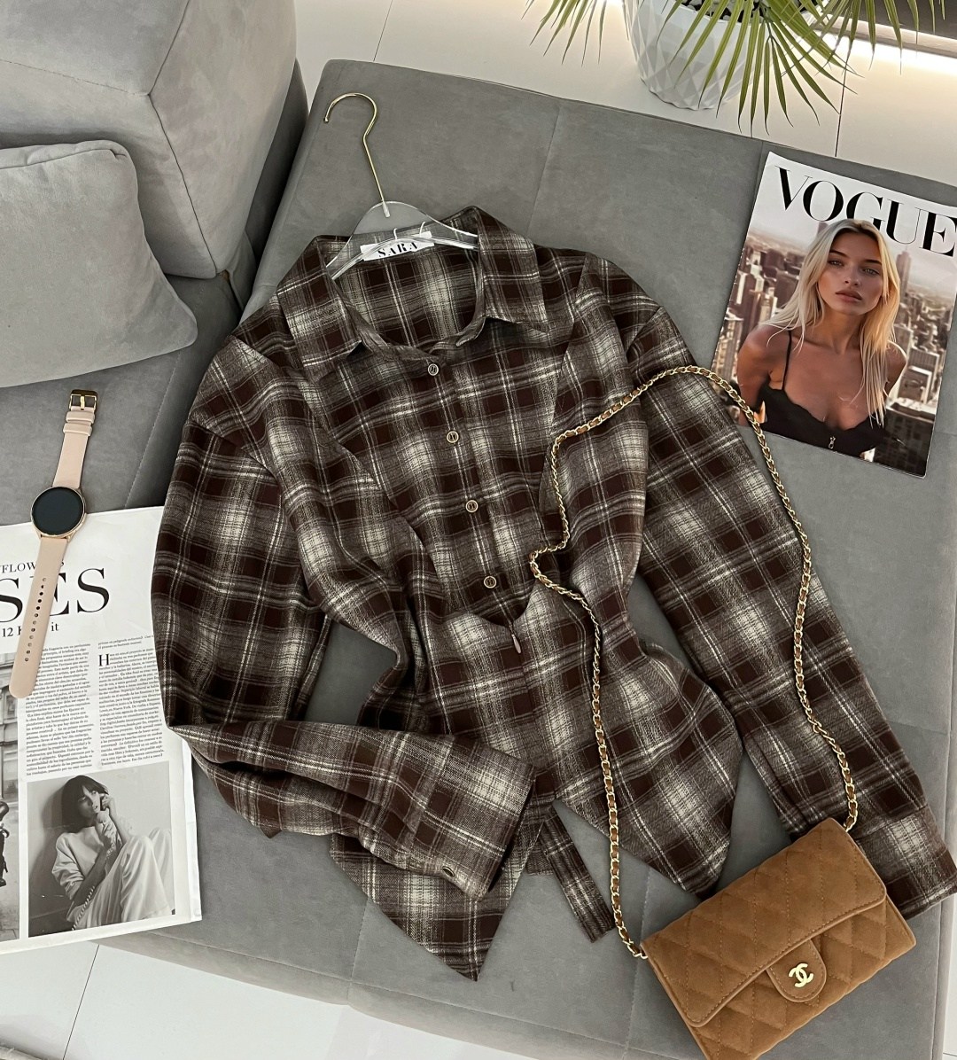 рубашка оверсайз в клетку betrendy wear,рубашка женская оверсайз в клетку,рубашка в клетку женская,рубашка в клетку с майкой beststyle,рубашка в клетку