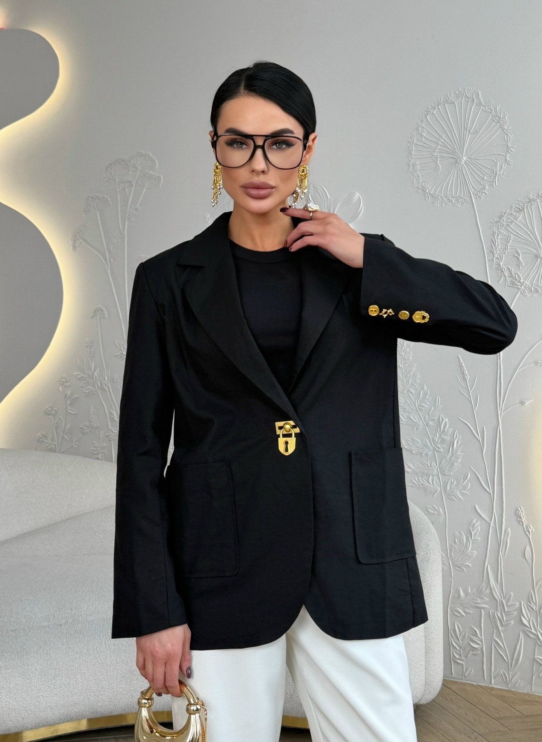 жакет (пиджак) 3037l ivera collection молочный,жакет и брюки,брючный костюм женский,костюм с брюками,жакет