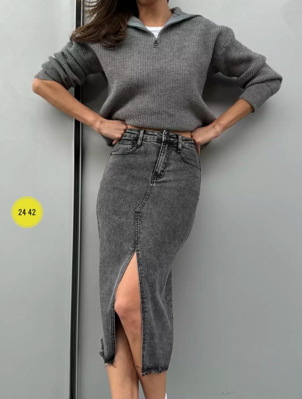 юбка люкс,юбка джинсовая с разрезом,юбка джинсовая миди с разрезом,женская юбка,юбка джинсовая