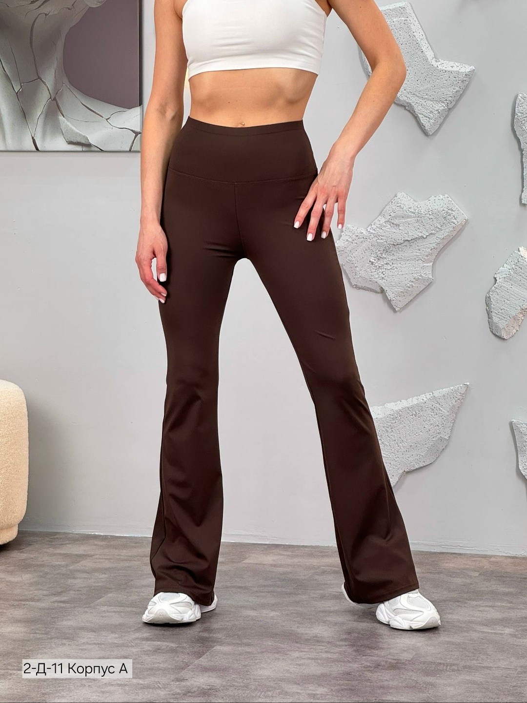 леггинсы ak-deniz коричневый,брюки женские,лосины клеш,штаны для йоги,легинсы клеш