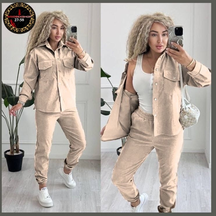 костюм спортивный вельветовый двойка с рубашкой и брюками lana mode,костюм двойка вельвет,вельветовый костюм женский бежевый,вельветовые костюмы женские рубашка и штаны,вельветовый костюм женский