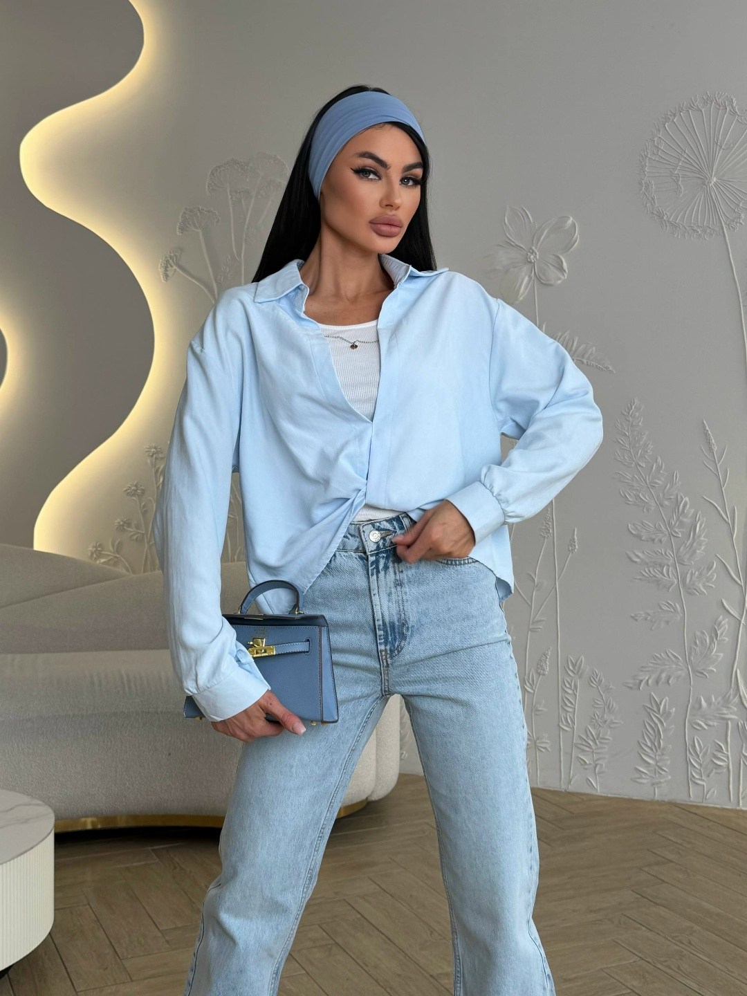 рубашка женская голубая,рубашка стильная,женская рубашка,рубашка оверсайз голубая,блузка женская