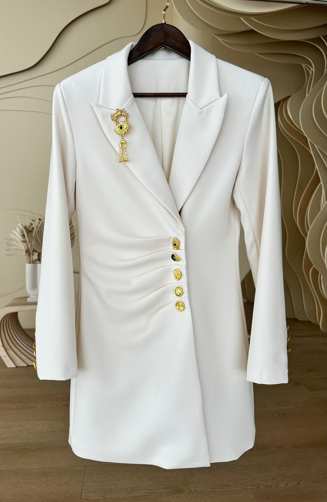 платье-пиджак balmain,платье-пиджак,женское платье-пиджак balmain белого цвета,платье стильное,пиджак демисезонный stylen 260195794