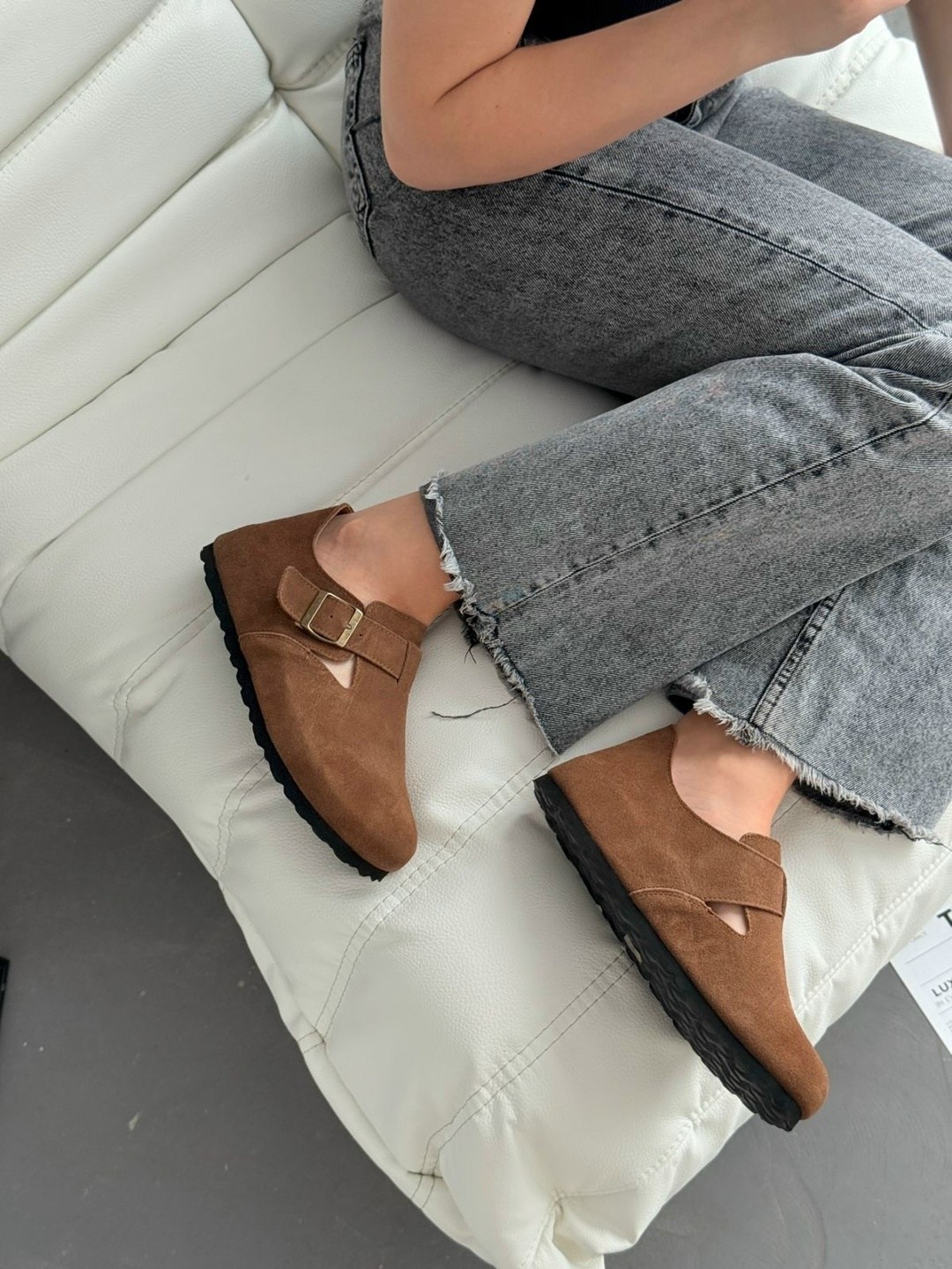 ,сабо замшевые закрытые биркинштоки birkenstock,туфли на плоской подошве, на плоской подошве,повседневная