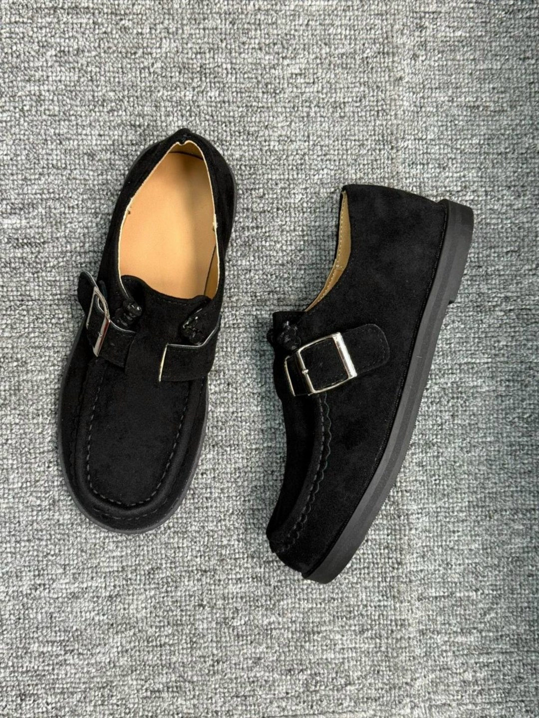 ,повседневная , женская,замшевые лоферы, на плоской подошве