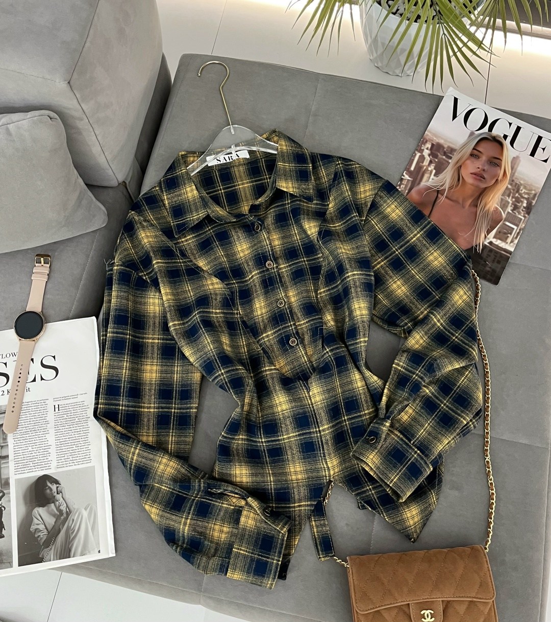 рубашка оверсайз в клетку betrendy wear,рубашка женская оверсайз в клетку,рубашка в клетку женская,рубашка в клетку с майкой beststyle,рубашка в клетку