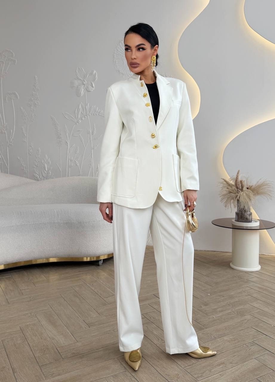 женский костюм,белый костюм,женский брючный костюм,костюмчик,брючный костюм temper 482