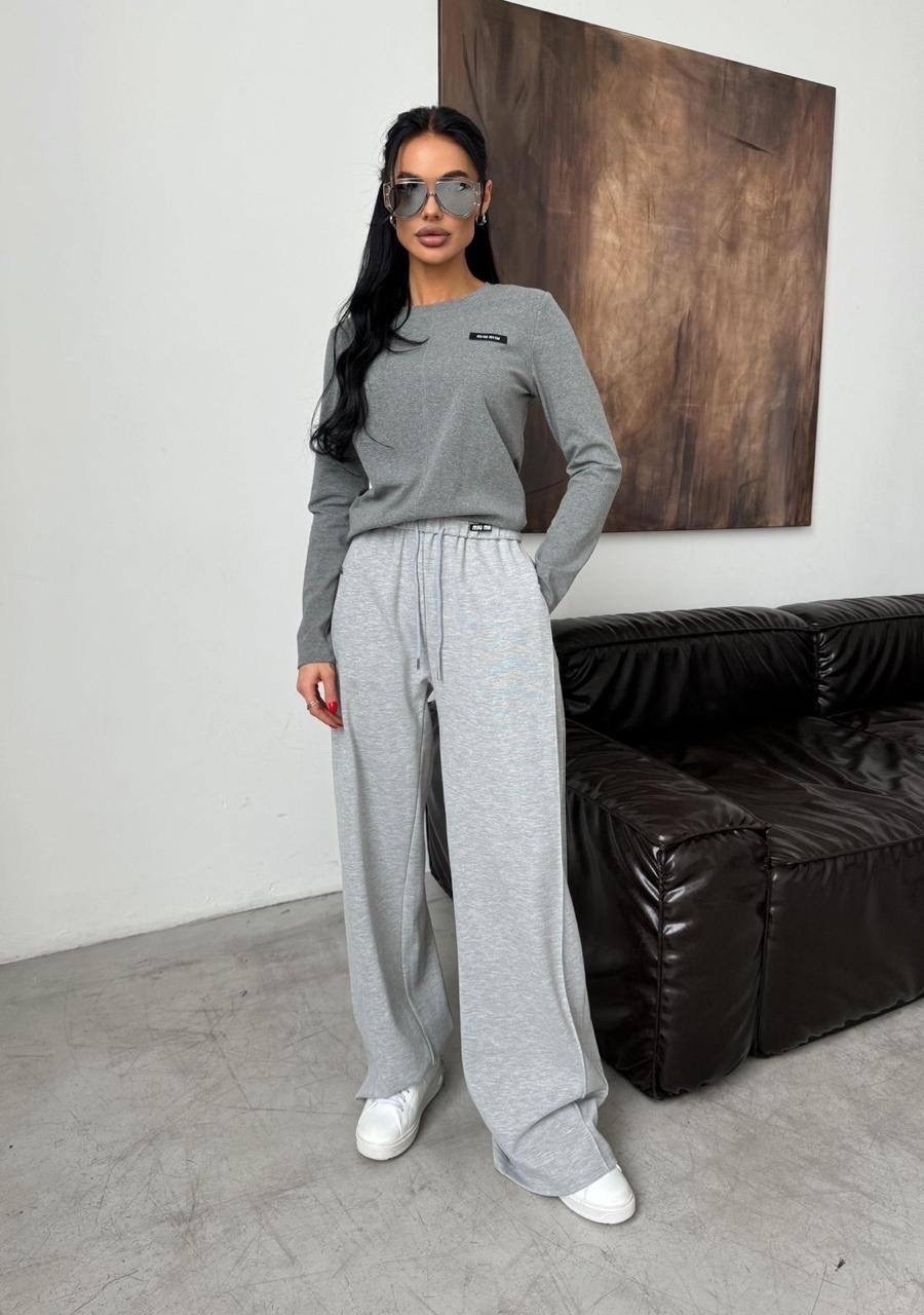 брючный костюм,женский костюм,брюки широкие,костюм с лонгсливом и брюками,брюки женские палаццо