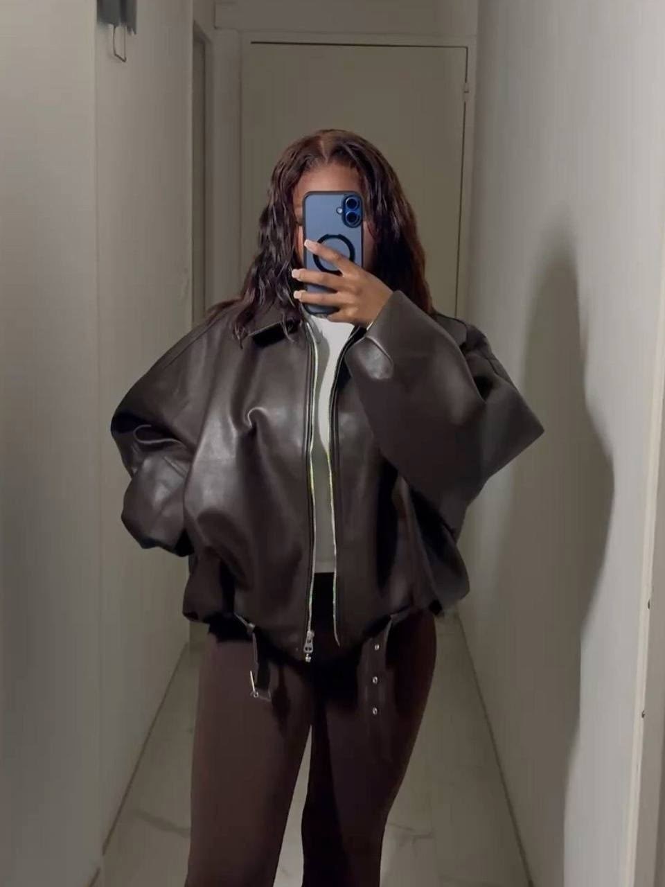 женская куртка из искусственной кожи,куртка женская кожаная,colorfaith jk3977 кожаная куртка,куртка кожаная,кожаная куртка оверсайз