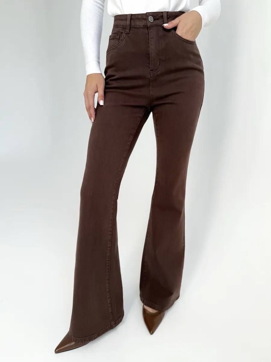 коричневые джинсы клеш женские,джинсы клеш женские,коричневые джинсы женские,коричневые джинсы трубы женские,женские джинсы коричневые джинсовые расклешенные брюки