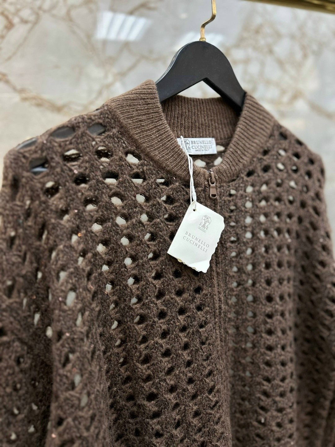 кардиган сетка брунелло кучинелли,кардиган brunello cucinelli,модели кардиган,кардиган,open-knit cotton cardigan in brown brunello cucinelli