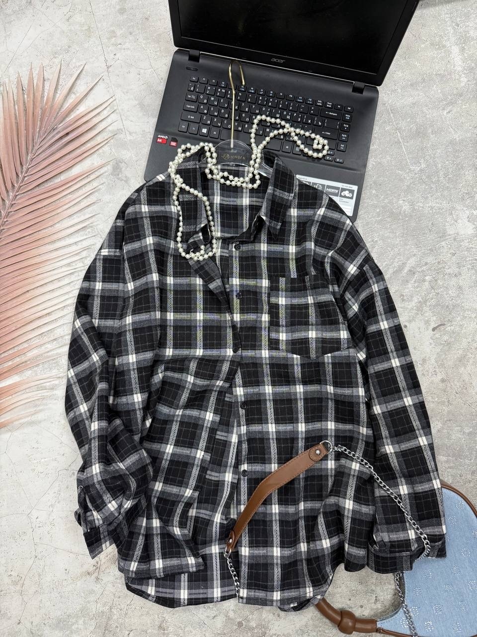 рубашка коричневая в клетку оверсайз удлиненная arsshopp,женская рубашка в клетку,рубашка в клетку оверсайз женская,рубашка клетка,клетчатая рубашка