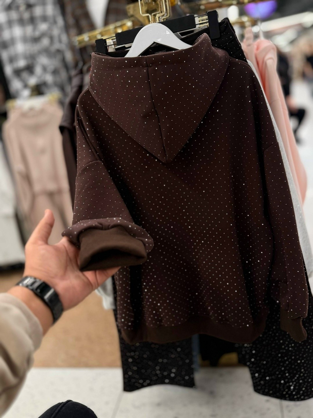 толстовка,толстовка со стразами,худи на молнии с камушками balenciaga,толстовка с капюшоном,кофта женская