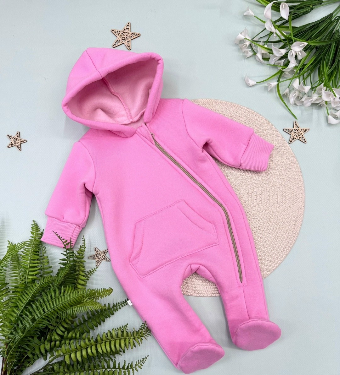 комбинезон детский с капюшоном из футера,комбинезон из футера с начесом для новорожденного,комбинезон с капюшоном,комбинезон для малыша утепленный,комбинезон из футера с капюшоном