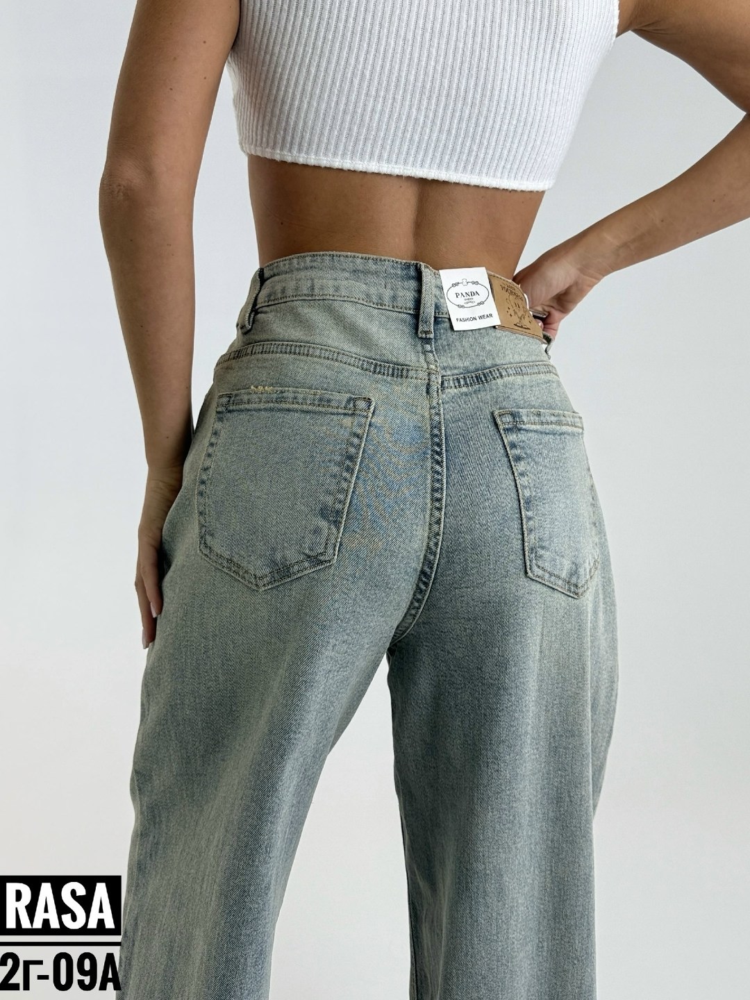 женские широкие джинсы,джинсы широкие,джинсы 18206 широкие с синим карманом сзади loloblues,женские джинсы,джинсы