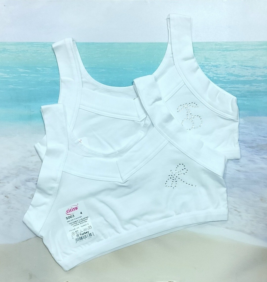 топ для девочек baykar,комплект нижнего белья baykar,майка для девочки baykar,майка топ для девочек,бюстье байкар белый