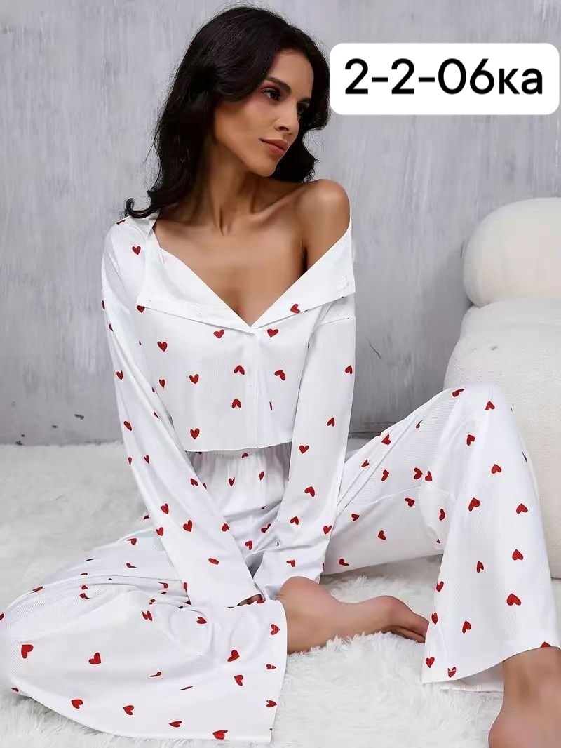 пижама женская со штанами и рубашкой с сердечками knopkaland,пижама женская с брюками с длинным рукавом 5735 бел/красн,пижама женская с брюками с длинным рукавом бел-красн,пижама женская maliq mq-10 б