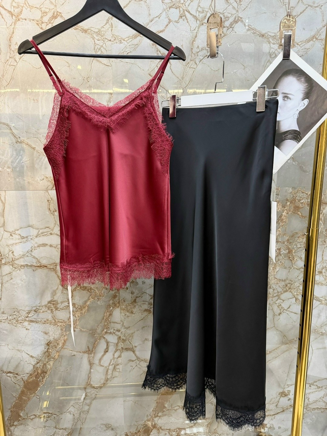 брюки с кружевом,пижама комплект,атласный топик,топ кружево,одежда женская