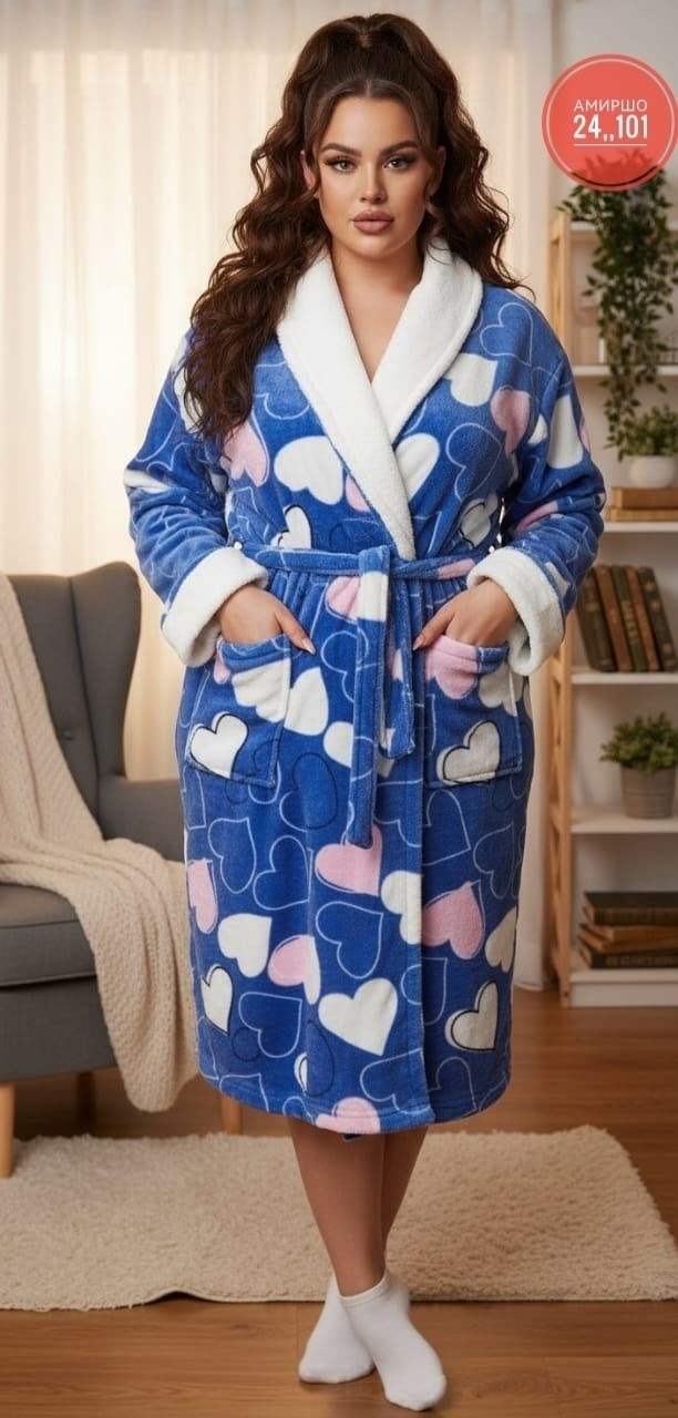 халат женский домашний теплый,халат женский домашний,халат женский для дома,халат vash stil одежда для женщин,теплый халат женский