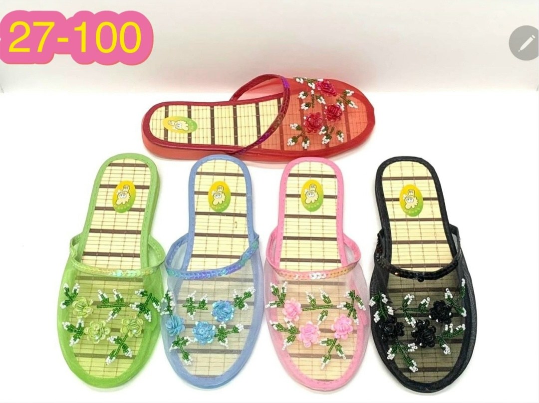 тапочки летние женские тканевые,шлёпанцы женские,тапки женские,тапочки с вышивкой,домашние тапочки женские