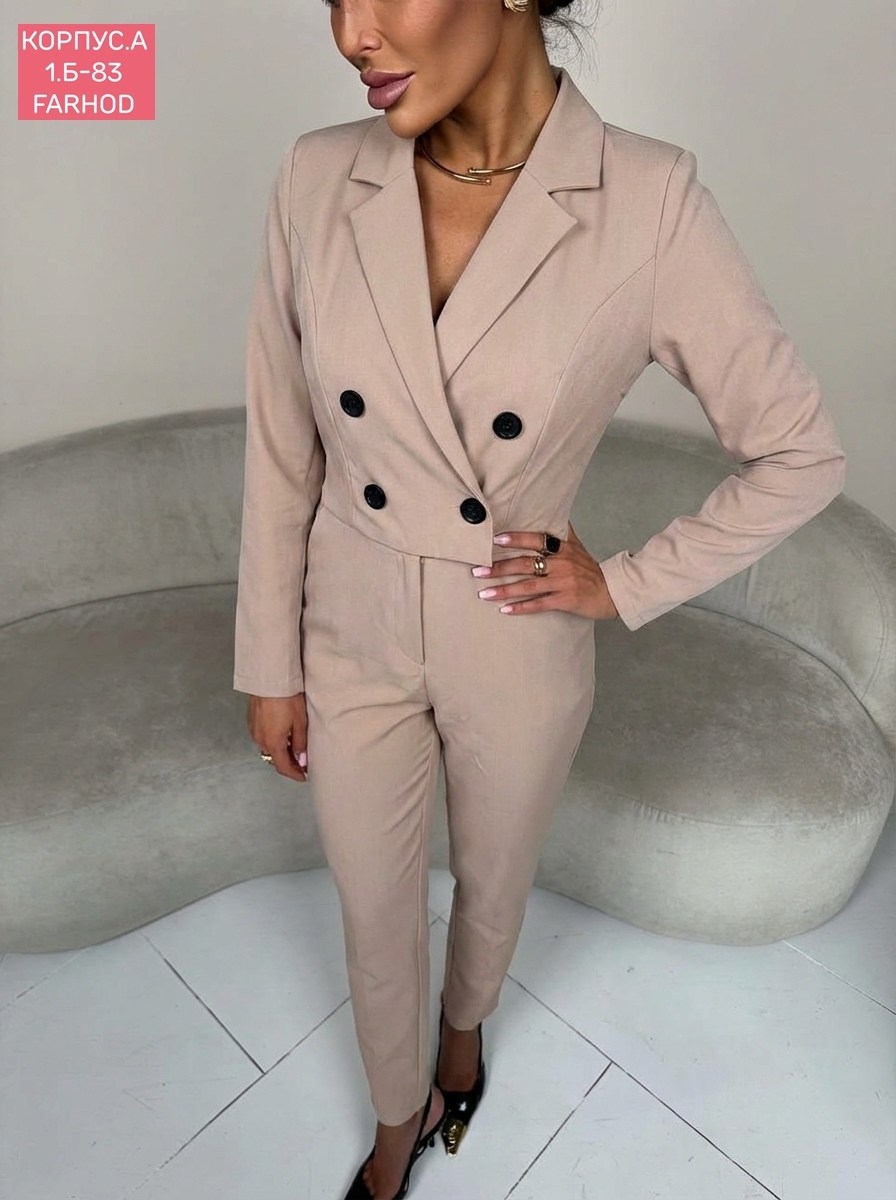 женский брючный костюм бежевый,костюм женский,брючный костюм,брючный костюм женский,бежевый брючный костюм