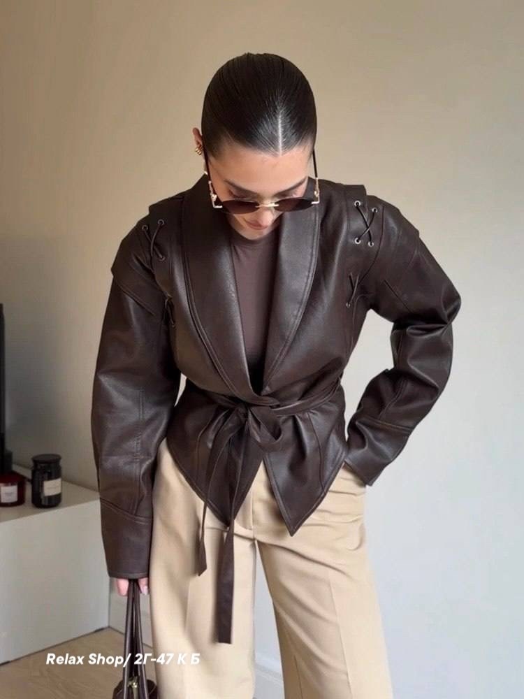 кожаная куртка,куртка кожаная женская,куртка стильная,женская косуха из экокожи,женская кожаная куртка с поясом
