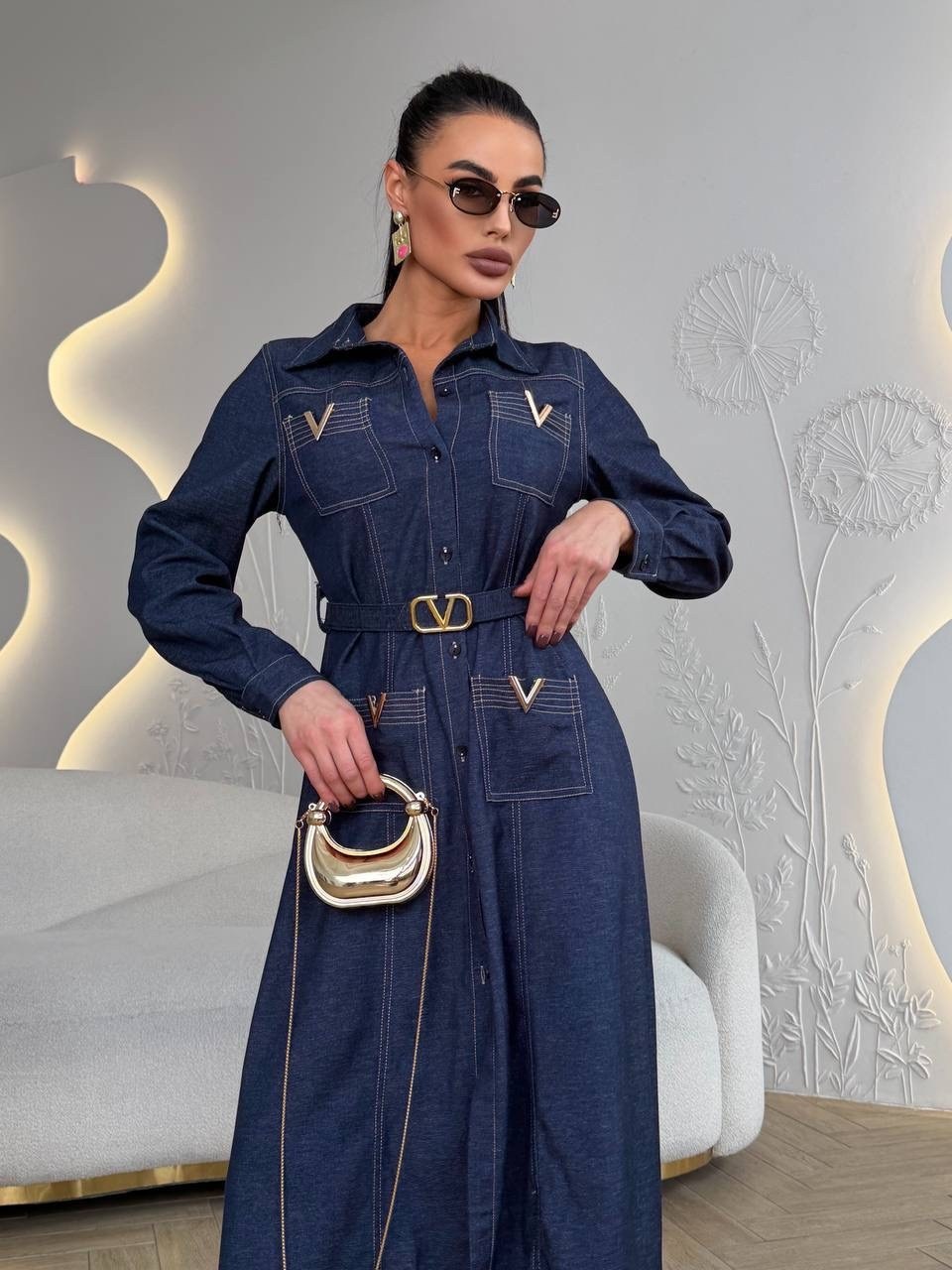 джинсовое платье,платье джинс,джинсовое платье женское,джинсовое платье-рубашка длины миди,джинсовое платье миди