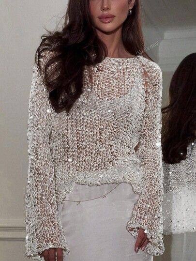 модные наряды,элегантное модное,свитер с блестками,мода модная