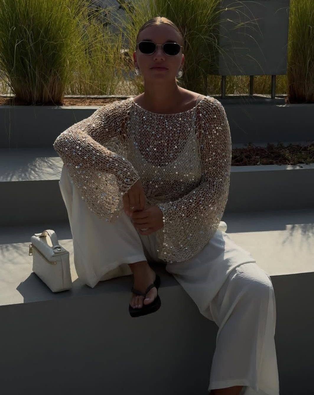 модные наряды,элегантное модное,свитер с блестками,мода модная