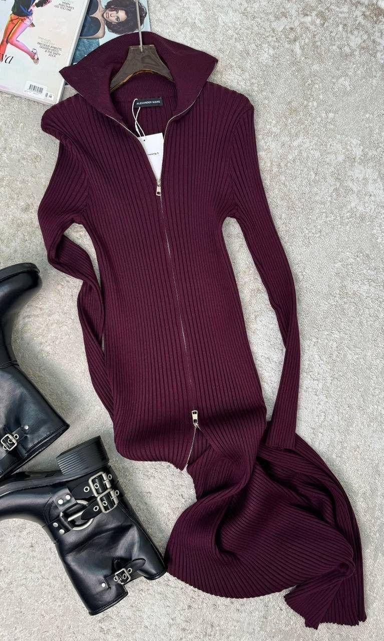 трикотажное платье лапша,платье лапша,трикотажное платье,платье 6006 "лапша - молния" бордовое,стильное платье