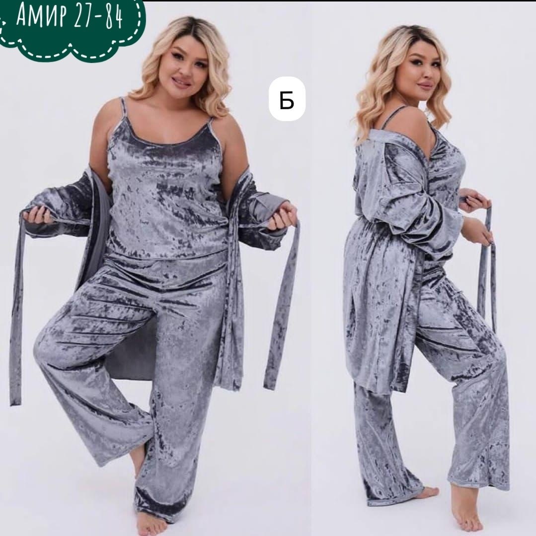 пижама женская 4ка велюр,велюровый костюм больших размеров,женская пижама,женская домашняя одежда,пижама женская велюр