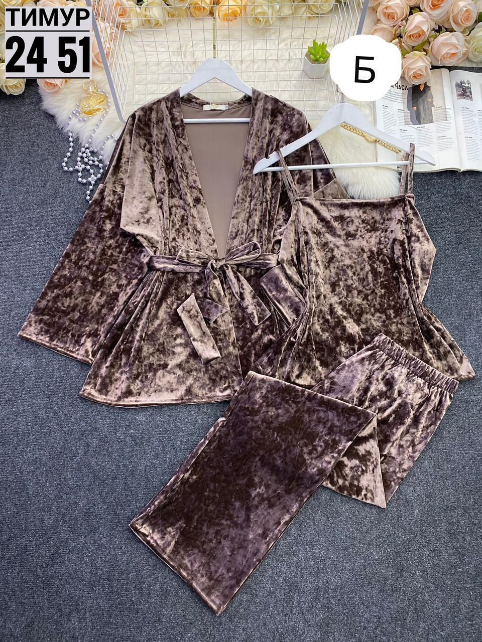 пижама женская 4ка велюр,пижама женская велюр,топ-пижама женская велюр арт. 11466006,женская пижама больших размеров,пижама комплект женская