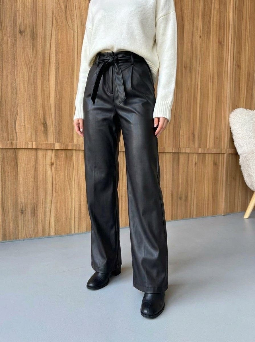 брюки кожаные палаццо штаны широкие urmood,брюки кожаные палаццо штаны широкие осенние urmood,брюки кожаные прямые широкие annemore,кожаные штаны,брюки широкие