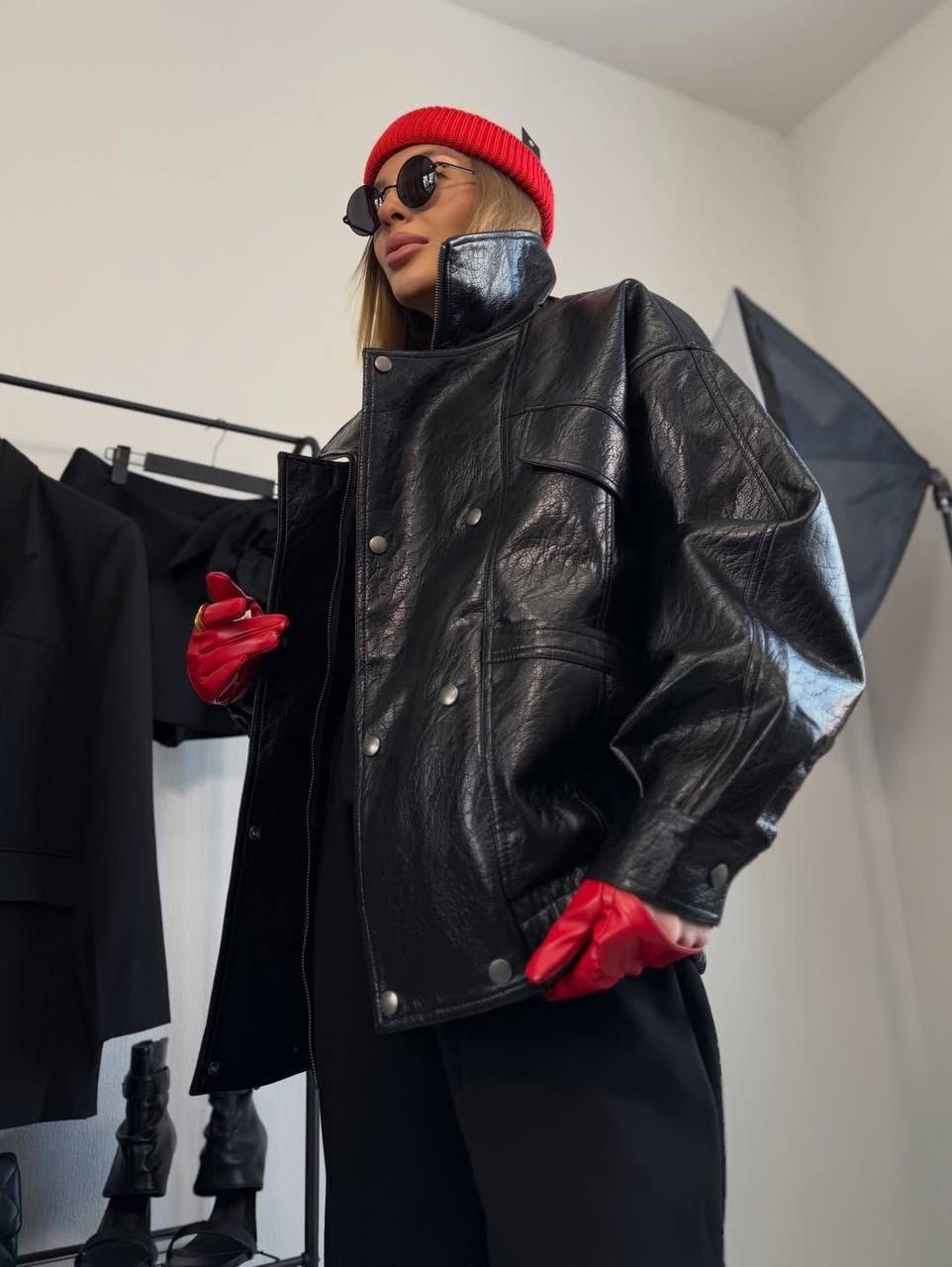 кожаная куртка,кожаная куртка женская оверсайз,косуха оверсайз кожаная куртка kira clo 329383228,стильная куртка,куртка косуха