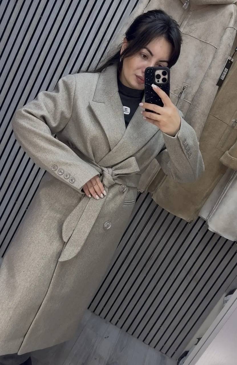 оверсайз пальто,женское пальто,шерстяное пальто,пальто с воротником,серое пальто
