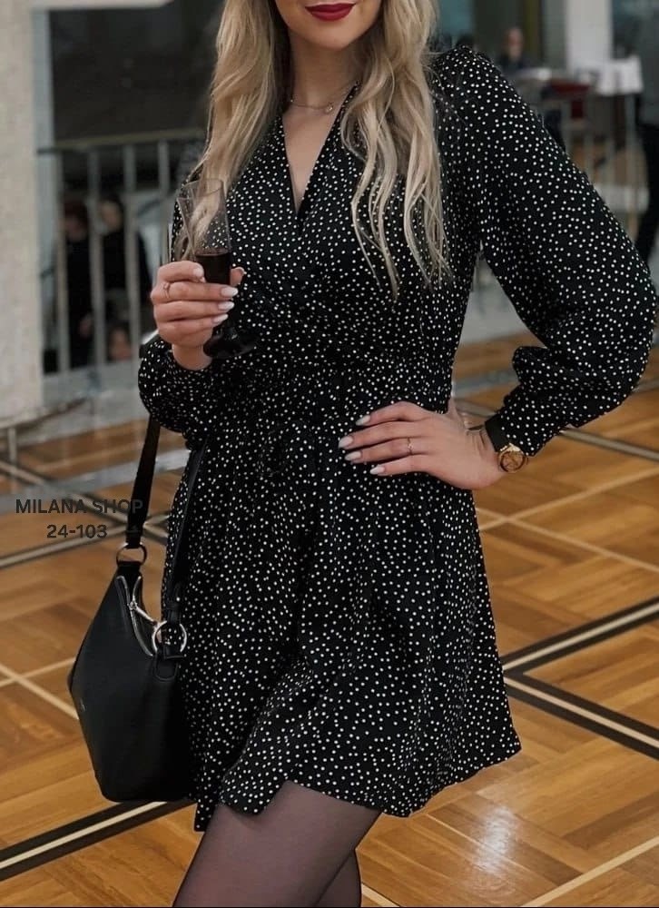 платье женское,платье черное в горошек,платье в горошек,платье,платье стильное