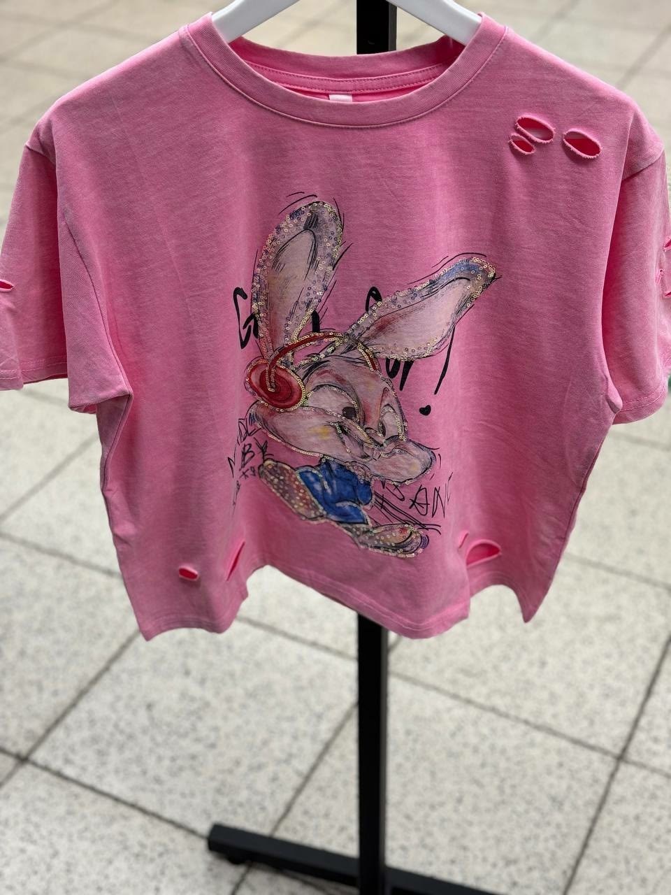 футболка варенка с принтом оверсайз,футболка варенка с принтом оверсайз maltipu,футболка женская,футболка варенка,футболка варенка оверсайз с принтом bugs bunny