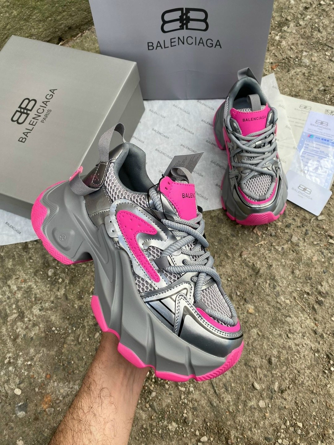 женские кроссовки balenciaga,женские кроссовки balenciaga 3xl серебристые с розовым,кроссовки balenciaga,женские кроссовки balenciaga 3xl серебристые с розовым lm-18153,кроссовки женские